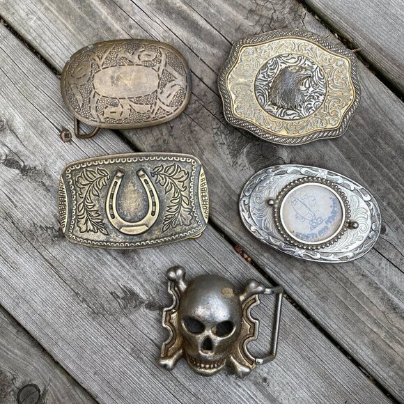 Lot of 5 Vintage 1980s Belt Buckles - Picture 10 of 12
